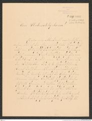 k.k. naturhistorisches Hofmuseum, Intendanzakten 1885-1896 (Hauer), Aktenzahl Z.249/1888, Seite 1